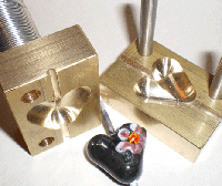 A heart bead, made in the Heart Press